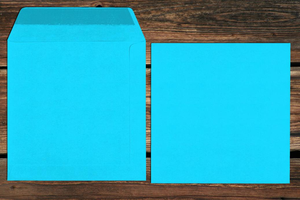 Versandtaschen 170x170 mm Nassklebend Ozeanblau 120 g/qm